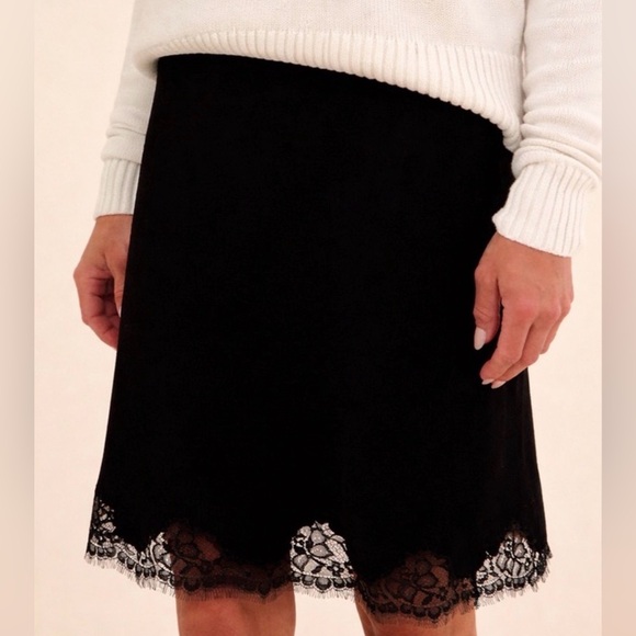 J. Crew Dresses & Skirts - NWT J. Crew Gwen Black Satin Lace Slip Skirt - Women’s Small
